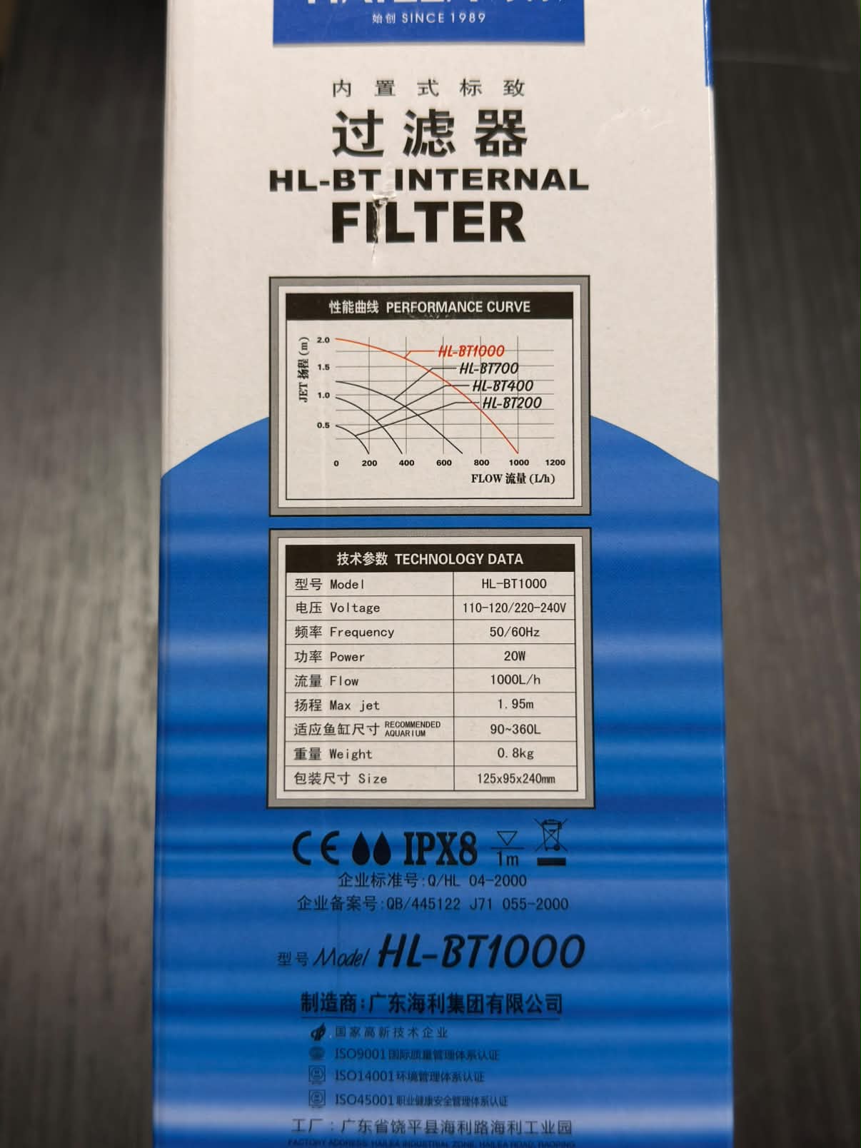 Hailea HL-BT1000 Internal Filter